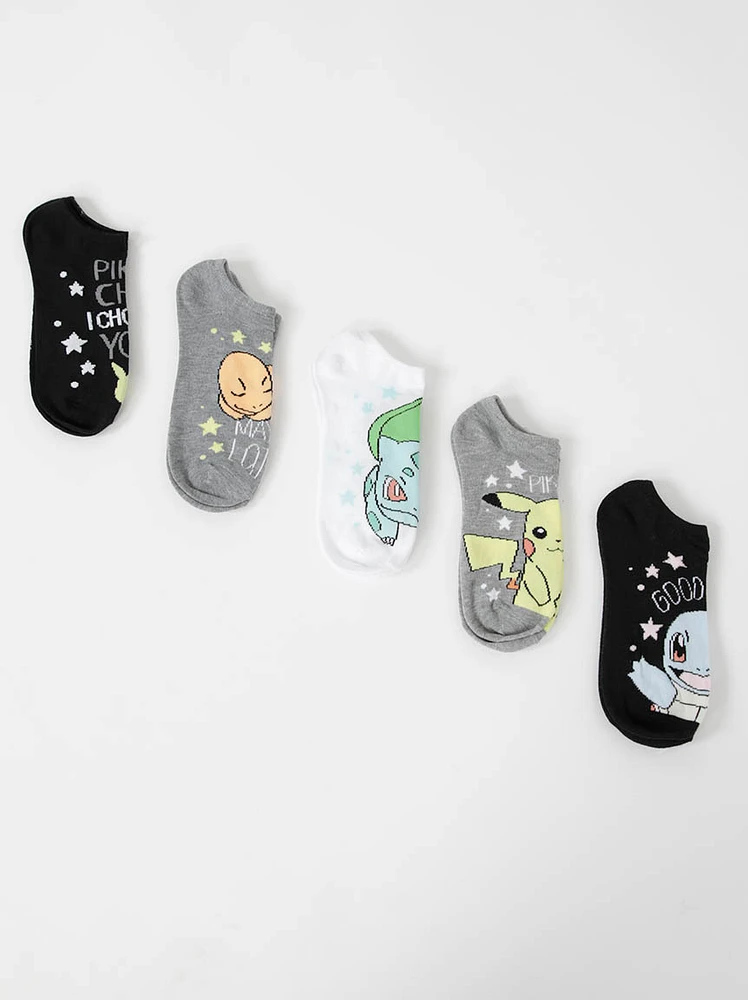 5 Pack Pokemon Stars No Show Socks