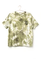 Women's Tie Dye Happy Face Oversized Tee