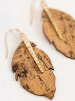 Women's Wood & Leaf Earrings