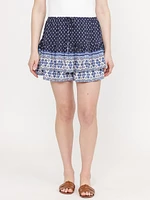 Women's Border Print Mini Skort