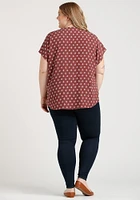 Women's Geo Half Zip Blouse