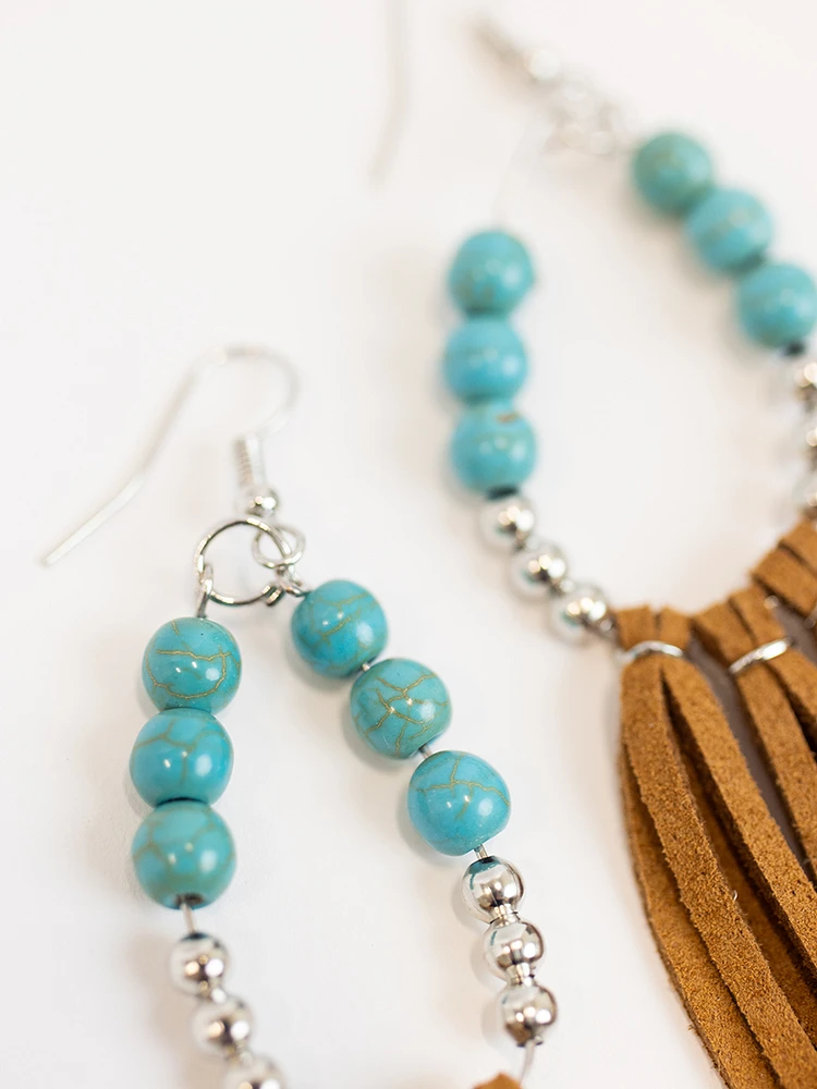 Women's Bead & Fringe Earrings