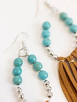 Women's Bead & Fringe Earrings