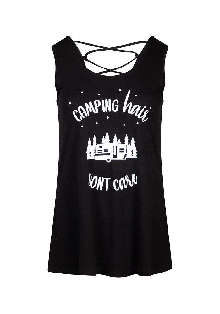 Women's Camping Hair Cage Back Tank