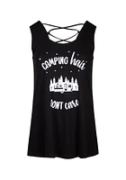 Women's Camping Hair Cage Back Tank