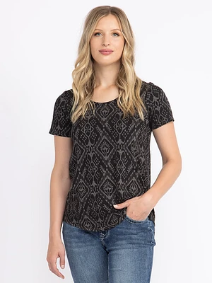 Women's Ikat Scoop Neck Tee