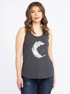 Women's Feather Scoop Neck  Tank