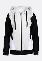 Women's Colour Block Zip Hoodie