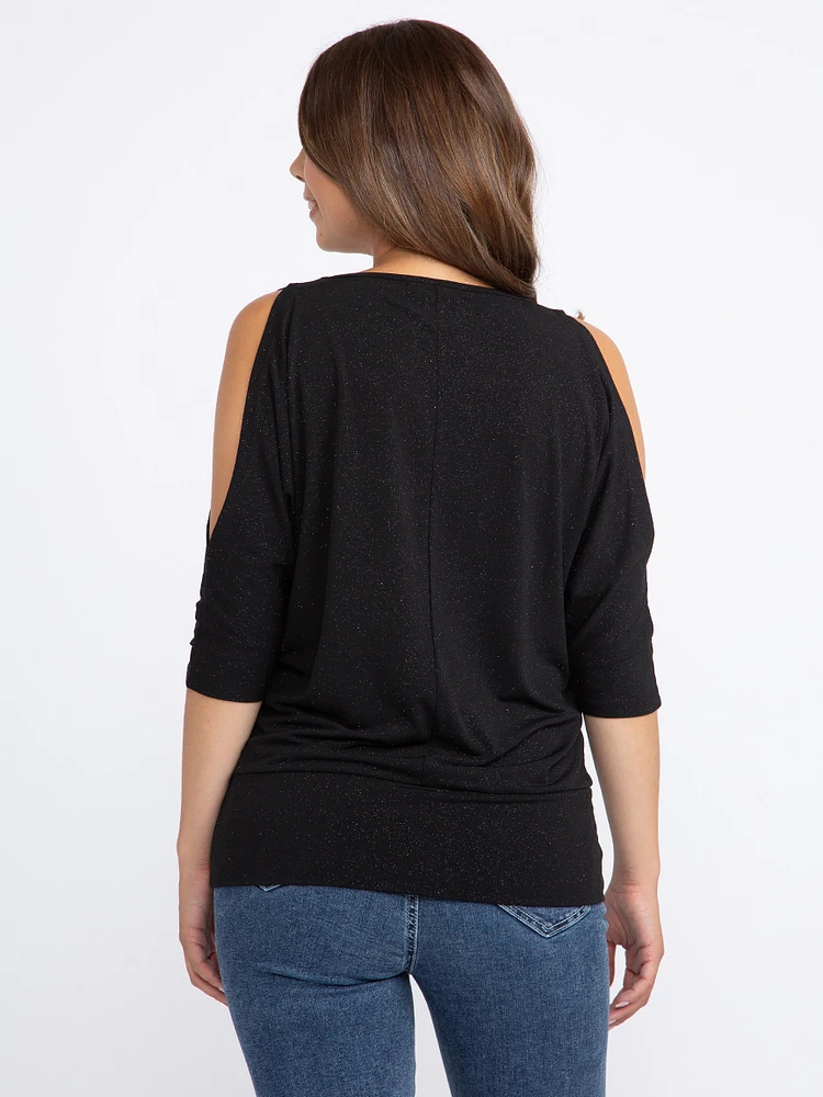 Women's Shimmer Split Sleeve Top