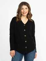 Women's Cable Button Front Top