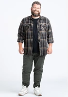 Men's Roll Sleeve Plaid Shirt