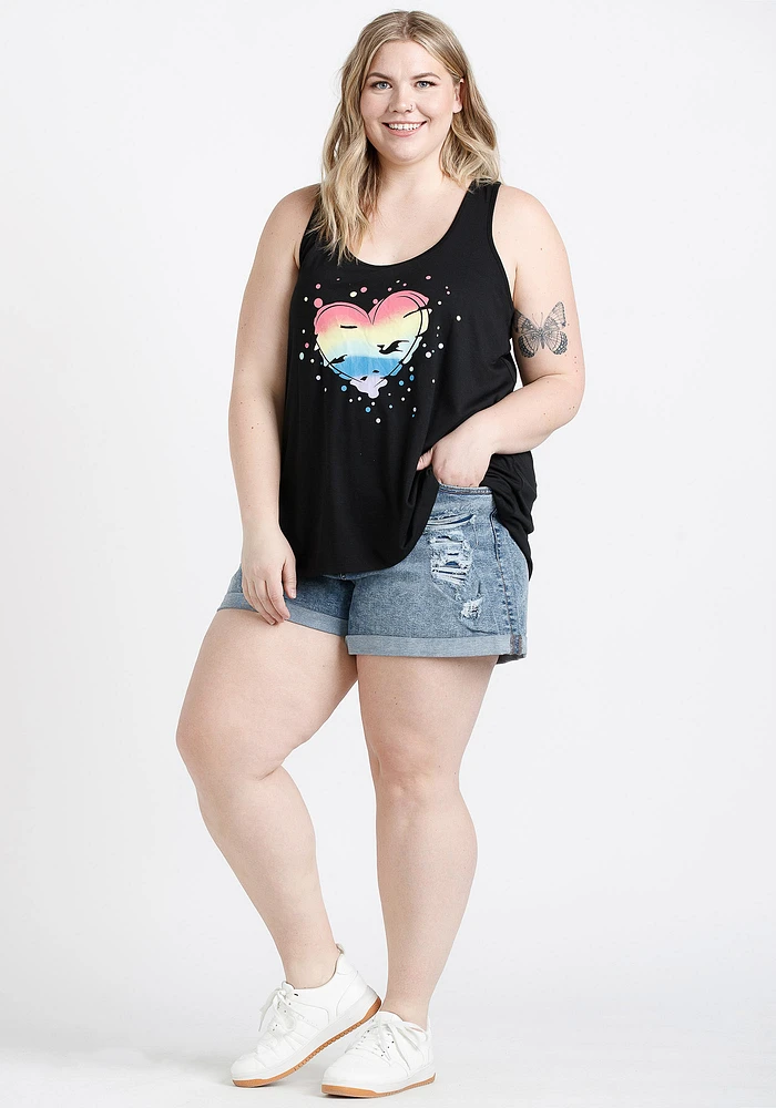 Women's Rainbow Heart Racerback Tank