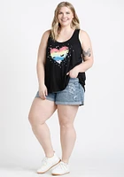 Women's Rainbow Heart Racerback Tank