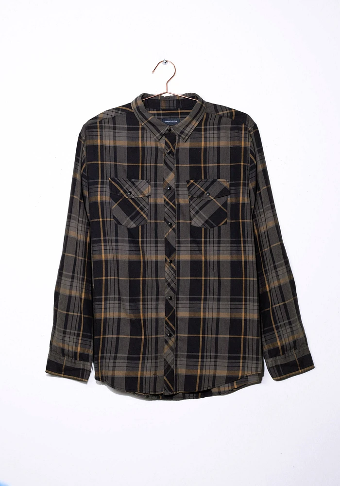 Men's Roll Sleeve Plaid Shirt