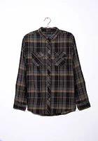 Men's Roll Sleeve Plaid Shirt