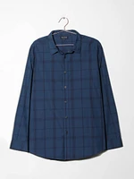 Men's Blue Plaid Shirt