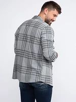 Men's Brushed Knit Plaid Shirt