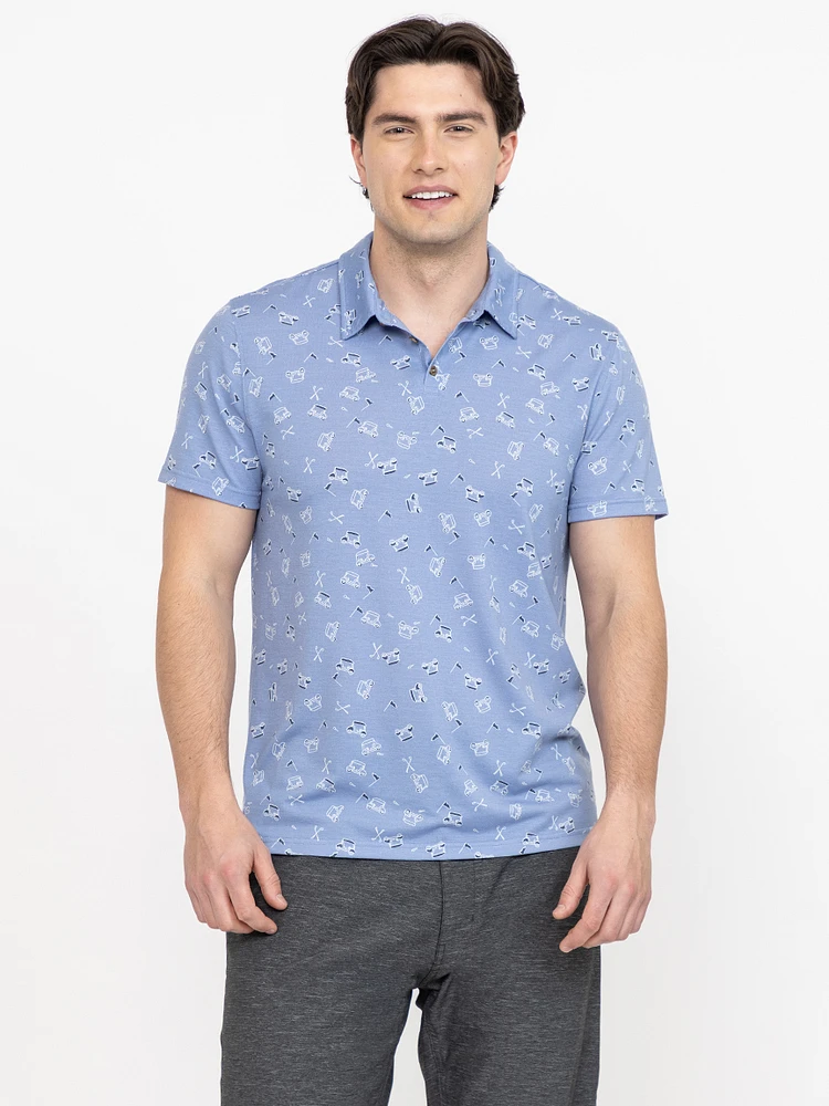 Men's Performance Printed Polo Tee