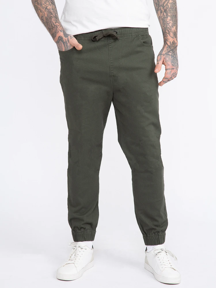 Men's 5 Pocket Olive Twill Jogger