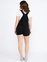 Women's  Cuffed Relaxed Black Denim Shortall