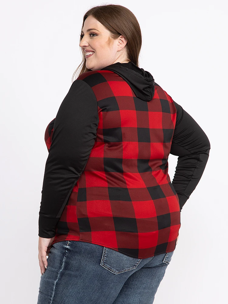 Women's Buffalo Hooded Plaid Shirt