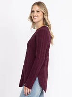 Women's V Neck Cable Tunic