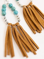 Women's Bead & Fringe Earrings