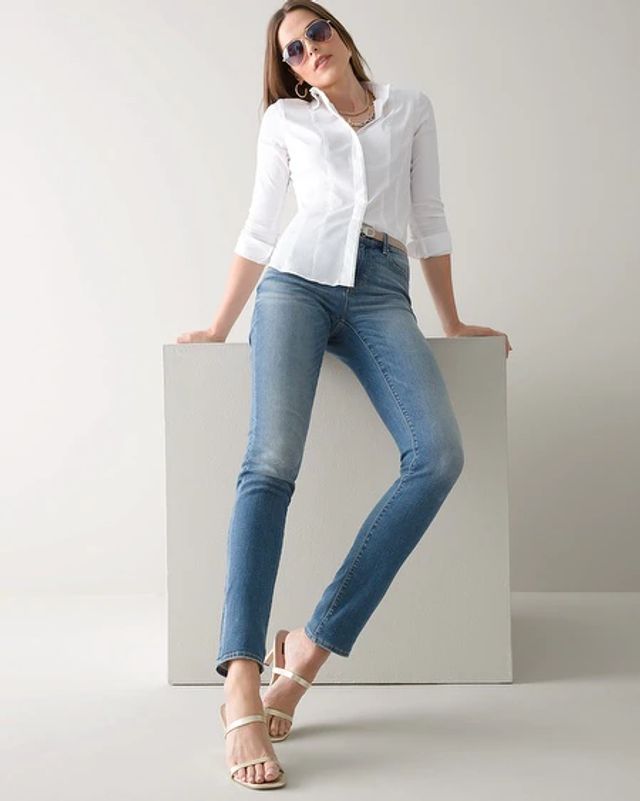 Curvy Mid-Rise Everyday Soft Denim™ Girlfriend Jeans