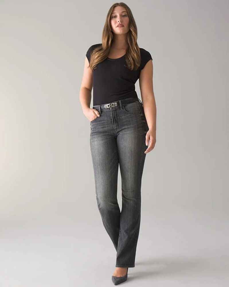 Curvy-Fit High-Rise Skinny Flare Jeans