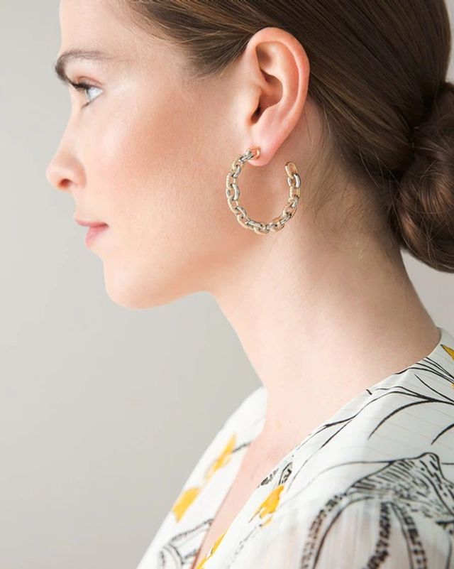 Wren Hoop Earrings in Mixed Metal