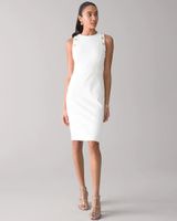 Luxe Stretch Sleeveless Button Detail Dress