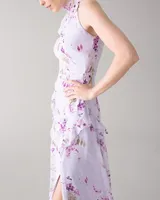 Ruffle Halter Midi-Dress