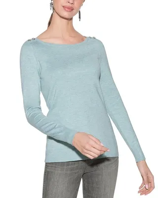 Outlet WHBM Button Boat-Neck Pullover