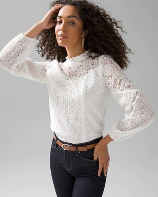 Mixed Lace Blouse
