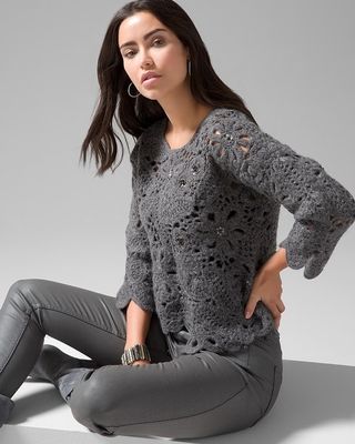 Crochet Sequin Sweater