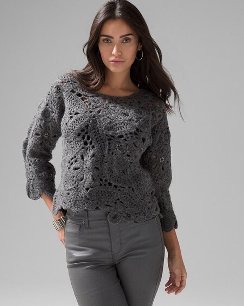 Crochet Sequin Sweater