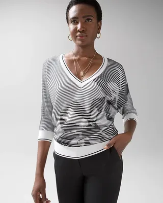 Black + White Dolman Sweater