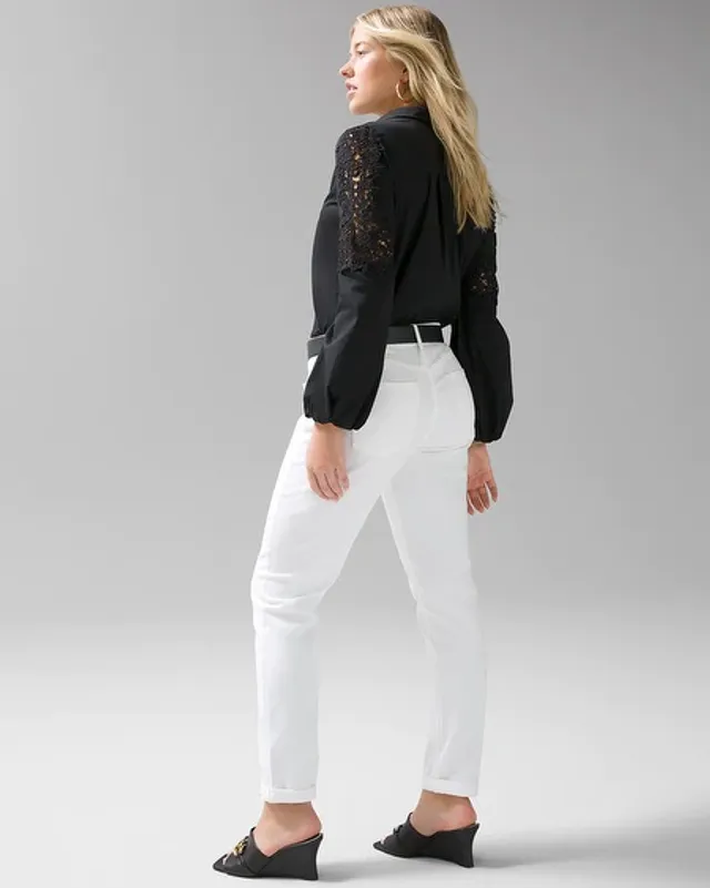 White House Black Market Curvy Mid-Rise Girlfriend Jeans