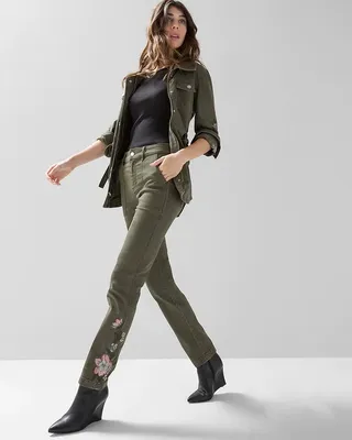 High-Rise Embroidered Straight Pret Pant