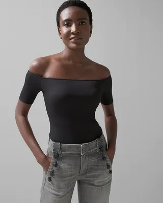 WHBM® FORME Off-the-Shoulder Rib Top