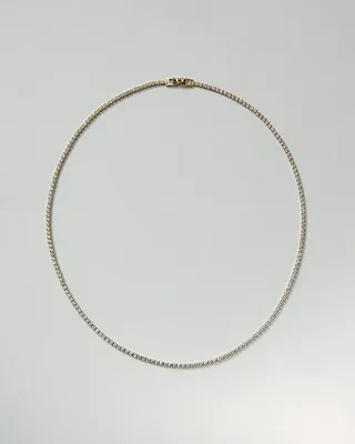 Gold Crystal Tennis Necklace