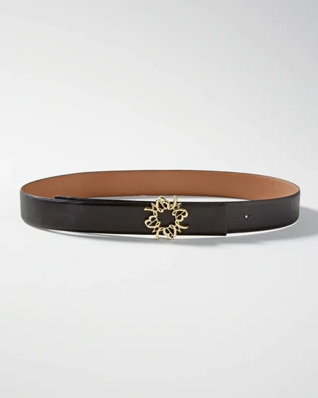 Anagram elastic belt in webbing and brass Black/Gold - LOEWE