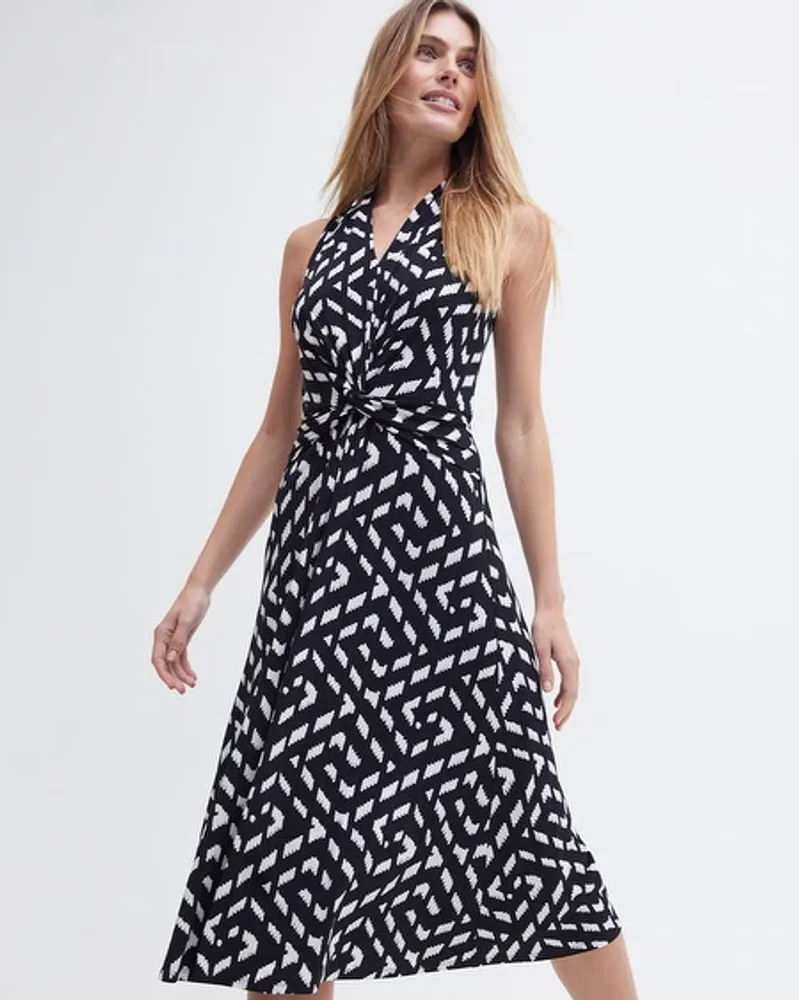 Sleeveless Matte Jersey Twist Front Dress