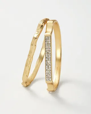 Goldtone Bangle Bracelet 2 Pack