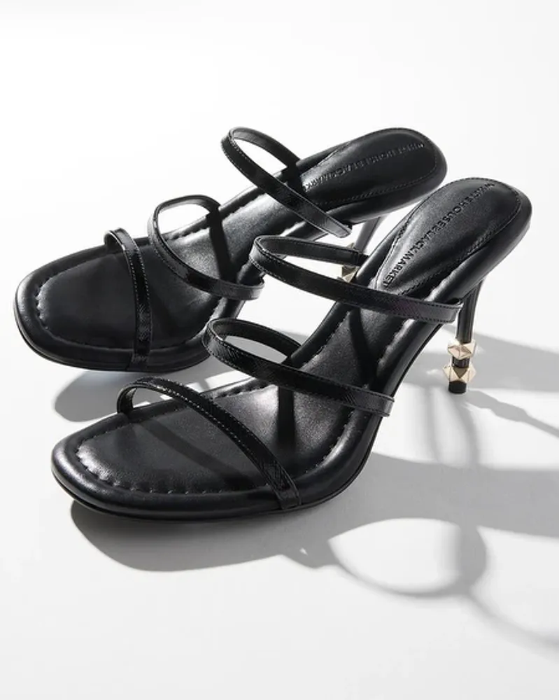 HIGH-HEEL STUDDED SANDALS - Black