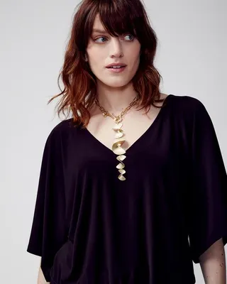 Goldtone Fan Convertible Y-Necklace