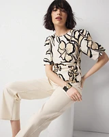 Puff-Sleeve Drawstring Blouse