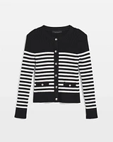 Striped Ribbed Cardigan