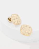 Quilted Pavé Stud Earrings