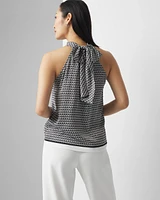 Geometric Print Mock Neck Shell